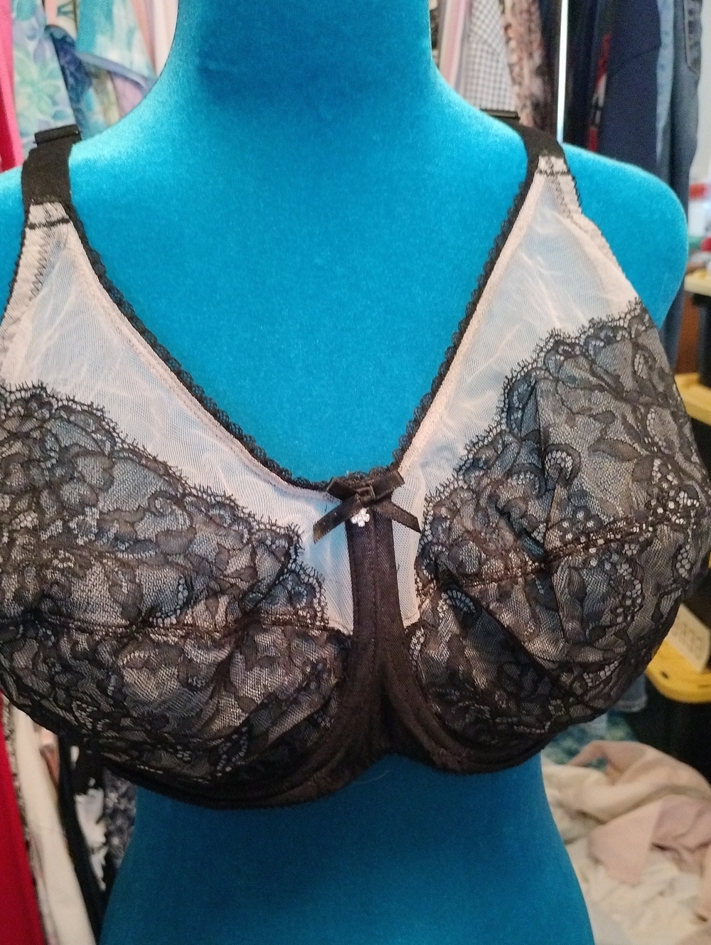Wacoal Sheer Lace Underwire Bra in Black